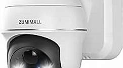 ZUMIMALL Security Cameras Wireless Outdoor WiFi with 360° PTZ, 2K Battery Powered Cameras for Home Surveillance, Spotlight & Siren/PIR Detection/3MP Color Night Vision/2-Way Talk/IP66/Cloud/SD