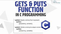 C Program Gets () and Puts () Function | C Programming Tutorial