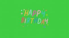 HAPPY BIRTHDAY text animation video on green screen. 4k videos,Golden color balloon frame on a green screen. Happy birthday balloon frame with key color. Kid cartoon balloon frame. Chroma color