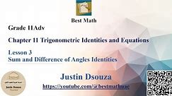 Sum and Difference of Angles Identities | Trigonometric Identities and Equations |