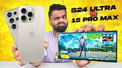 SAMSUNG S24 Ultra vs iPhone 15 Pro Max Gaming Comparison 🔥90 FPS King?