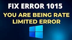 How to fix Error 1015 You are being rate limited error