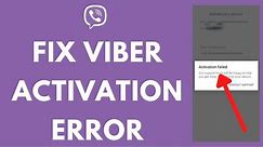 How to Fix Viber Activation error | Fix Viber Activation Glitch (2021)