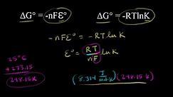 Standard cell potential and the equilibrium constant