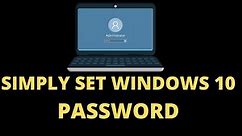 how to set password on windows 10 dell laptop