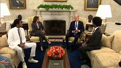 Biden meets "Tennessee Three," says "stay tuned" on reelection bid