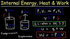 Internal Energy, Heat, and Work Thermodynamics, Pressure & Volume, Chemistry Problems