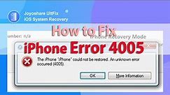How to Fix the iPhone/iPad/iTunes Error 4005? Easy to Fix It!