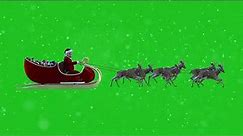 copyright free looped Santa Claus with reindeer animation with green screen (black mart)