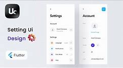 Account Settings Screen UI Design | Flutter Speed Code