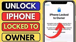 iPhone Locked To owner|How To Unlock IPhone Locked To Owner Without IPhone Passcode
