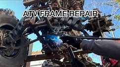 How to Repair a Broken Rusted Atv/Quad frame | Suzuki kingquad 650