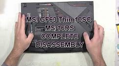 MSI GF63 Thin 10SC MS-16RS How To Complete Take Apart Full Disassembly Nothing Left