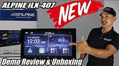 NEW! Alpine iLX-407 Double Din 7" Car stereo w/ Apple CarPlay & Andriod Auto. Review, Demo unboxing.