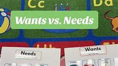 Check out our lesson on Wants vs. Needs, aligning with our standard: "We can understand what living things need to stay alive." This engaging activity helps kids distinguish between essential needs and wants. Discover our Wants vs. Needs cards on my website at preschoolvibes.com | Preschool Vibes