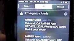 Reading and managing amber alerts on an iPhone