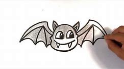How to Draw a Bat Cartoon - Halloween Drawings