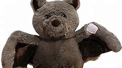 ELAINREN Crazy Bat Plush Stuffed Animal Halloween Black Bat Soft Hugging Plushie Pillow Decor Furry Gray Bat Dolls Gifts for Xmas,9.4Inch