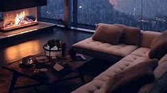 Cozy reading nook ambiance with gentle night rain and fireplace - video Dailymotion