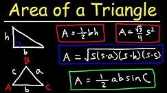 Area of a Triangle, Given 3 Sides, Heron's Formula
