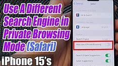 iPhone 15/15 Pro Max: How to Set Safari To Use A Different Search Engine in Private Browsing Mode