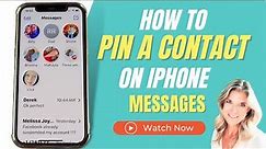 How To Pin A Contact On iPhone 📍
