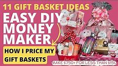 11 Quick, Simple & Easy DIY Gift Basket Ideas | How to price your gift baskets #basketmaking #vday