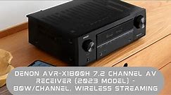 Denon AVR-X1800H 7.2 Channel AV Receiver (2023 Model) - 80W/Channel, Wireless Streaming