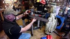 How to replace a chain on a Husqvarna 455 Rancher chain saw bar removal and Chain replacement