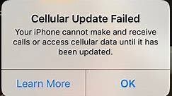 iPhone 7 iOS 14 Cellular Update Failed