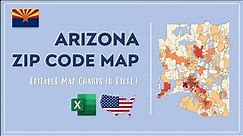 Arizona Zip Code Map in Excel - Zip Codes List and Population Map