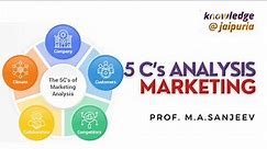 5C OF MARKETING by Prof. M A Sanjeev - Jaipuria Institute of Management Lucknow