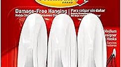 Command Medium Designer Hooks, Holdes up to 3 lb, 6 Wall Hooks with 12 Command Strips, White, Damage Free Hanging Hooks for Hanging Decorations in Living Spaces