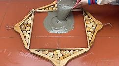 Wooden Hangers , Pebble Mosaic And Cement / How To Make Coffee Table / Decorate Your Home .