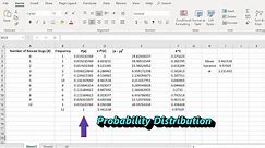 Example of a Probability Distribution: Mean, Variance, and Standard Deviation with Excel