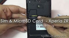 Sony Xperia ZR How to install the Sim Card & Micro SD Card