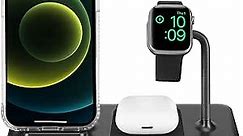 iPhone Charger Fast Charging Fuel - 4in1 Portable Wireless Charging Station w/Adapter, for iPhone 15 Pro Max/ 14 Pro Max/ 13/12 Apple Watch Series 9/8/7/6/Ultra 2 (Charger Included) & AirPods Pro/3/2
