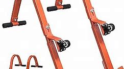 2 Pack Heavy Duty Ladder Roof Hook with Wheel,Extension Ladder Stabilizer Rubber Grip T-Bar for Damage Prevention, Fast and Easy Setup to Access Steep Roofs