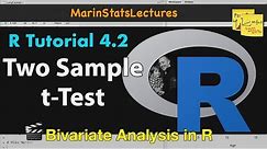 Two-Sample t Test in R (Independent Groups) with Example | R Tutorial 4.2 | MarinStatsLectures