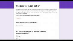 How To Make A Mod Application For Your Discord server.