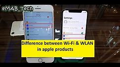 Difference between Wi-Fi & WLAN in iPhone