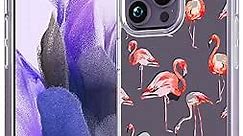 Phone 14 Pro Max Case Cute Flamingo Clear Transparent Design Designer - Cute Clear Phone Case for Women Girly for Girls Cool Kawaii Compatible with iPhone 14 Pro Max Flamingo Animal