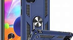Compatible for Samsung Galaxy A31 Case with HD Screen Protector, Gritup Military-Grade Shockproof Protective Phone Case with Magnetic Kickstand Ring for Samsung A31 Blue