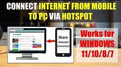 How To Connect Internet from Mobile to PC via Hotspot