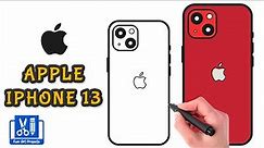 How To Draw iPhone13 | Drawing Apple Phone Step By Step