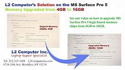 Microsoft Surface Pro 5 Memory Upgrade Motherboard Repair Service - L2 Computer Inc.