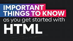 5 important HTML concepts for beginners