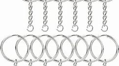 150 Pcs NANSSY 1 Inch/25mm Split Keyrings with Chain Silver Keychain Ring, Key Chains Rings Parts with Open Jump Ring and Connector.