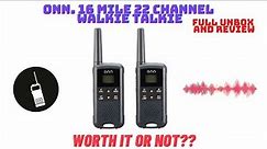 onn 16 Mile 22 Channel Walkie Talkie Unbox and Review