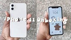 iPhone 11 unboxing🤍 (white) using an iPhone 11 in 2024
